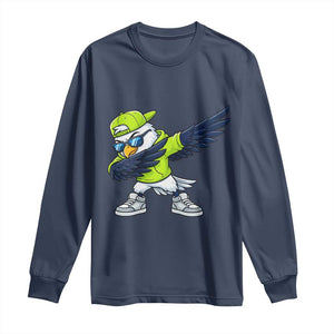 Cool Dabbing Hawk Sports Graphic Long Sleeve Shirt Neon Green Game Day Fan
