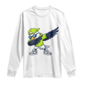 Cool Dabbing Hawk Sports Graphic Long Sleeve Shirt Neon Green Game Day Fan