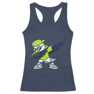 Cool Dabbing Hawk Sports Graphic Racerback Tank Top Neon Green Game Day Fan