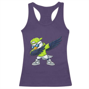Cool Dabbing Hawk Sports Graphic Racerback Tank Top Neon Green Game Day Fan