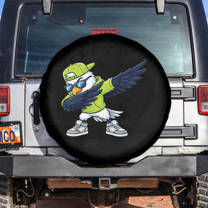 Cool Dabbing Hawk Sports Graphic Spare Tire Cover Neon Green Game Day Fan