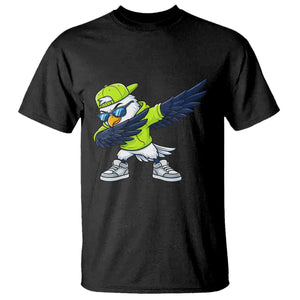 Cool Dabbing Hawk Sports Graphic T Shirt Neon Green Game Day Fan