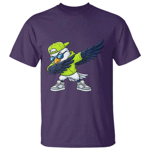 Cool Dabbing Hawk Sports Graphic T Shirt Neon Green Game Day Fan