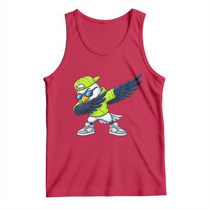 Cool Dabbing Hawk Sports Graphic Tank Top Neon Green Game Day Fan
