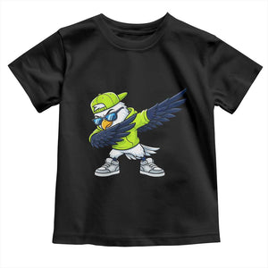 Cool Dabbing Hawk Sports Graphic Toddler T Shirt Neon Green Game Day Fan
