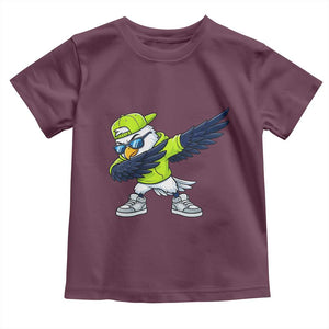 Cool Dabbing Hawk Sports Graphic Toddler T Shirt Neon Green Game Day Fan