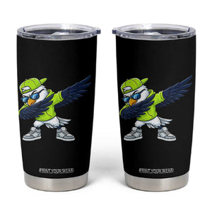 Cool Dabbing Hawk Sports Graphic Tumbler Cup Neon Green Game Day Fan