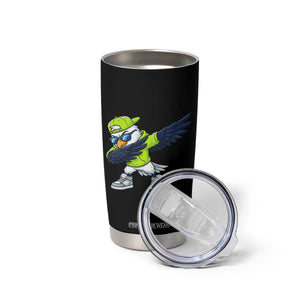 Cool Dabbing Hawk Sports Graphic Tumbler Cup Neon Green Game Day Fan