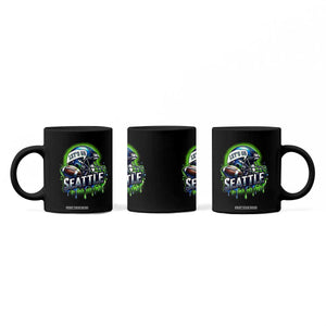 Lets Go Seattle Athletic Helmet Dripping Style Graphic Coffee Mug Game Day Sports Fan