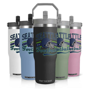 Classic Seattle Athletic Helmet Graphic Flip Straw Tumbler Vintage Game Day Sports Fan