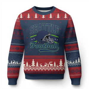 Classic Seattle Athletic Helmet Graphic Ugly Christmas Sweater Vintage Game Day Sports Fan