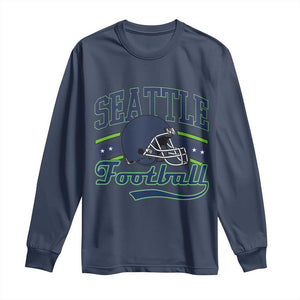 Classic Seattle Athletic Helmet Graphic Long Sleeve Shirt Vintage Game Day Sports Fan