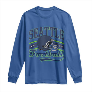 Classic Seattle Athletic Helmet Graphic Long Sleeve Shirt Vintage Game Day Sports Fan