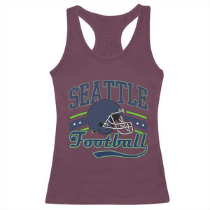 Classic Seattle Athletic Helmet Graphic Racerback Tank Top Vintage Game Day Sports Fan