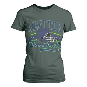 Classic Seattle Athletic Helmet Graphic T Shirt For Women Vintage Game Day Sports Fan