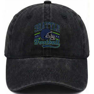Classic Seattle Athletic Helmet Graphic Washed Cotton Baseball Cap Vintage Game Day Sports Fan