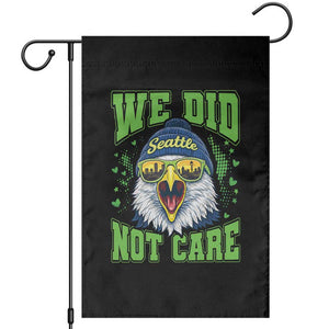 We Did Not Care Seattle Game Day Garden Flag Bold Sarcastic Hawk City Skyline Sports Fan