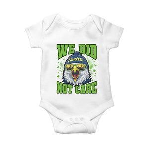 We Did Not Care Seattle Game Day Baby Onesie Bold Sarcastic Hawk City Skyline Sports Fan