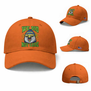 We Did Not Care Seattle Game Day Baseball Cap Bold Sarcastic Hawk City Skyline Sports Fan