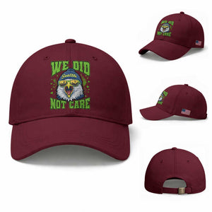 We Did Not Care Seattle Game Day Baseball Cap Bold Sarcastic Hawk City Skyline Sports Fan