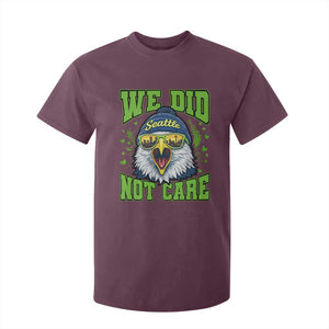 We Did Not Care Seattle Game Day T Shirt For Kid Bold Sarcastic Hawk City Skyline Sports Fan
