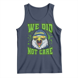 We Did Not Care Seattle Game Day Tank Top Bold Sarcastic Hawk City Skyline Sports Fan