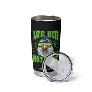 We Did Not Care Seattle Game Day Tumbler Cup Bold Sarcastic Hawk City Skyline Sports Fan