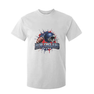New England Athletic Helmet Graphic Paint Splatter Graphic T Shirt For Kid Patriotic Game Day Sports Fan