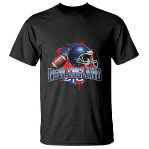 New England Athletic Helmet Graphic Paint Splatter Graphic T Shirt Patriotic Game Day Sports Fan