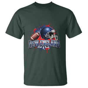 New England Athletic Helmet Graphic Paint Splatter Graphic T Shirt Patriotic Game Day Sports Fan
