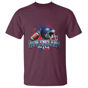 New England Athletic Helmet Graphic Paint Splatter Graphic T Shirt Patriotic Game Day Sports Fan