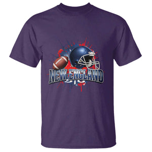 New England Athletic Helmet Graphic Paint Splatter Graphic T Shirt Patriotic Game Day Sports Fan