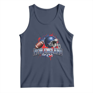 New England Athletic Helmet Graphic Paint Splatter Graphic Tank Top Patriotic Game Day Sports Fan