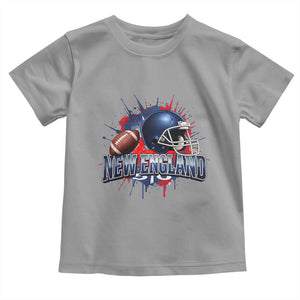 New England Athletic Helmet Graphic Paint Splatter Graphic Toddler T Shirt Patriotic Game Day Sports Fan