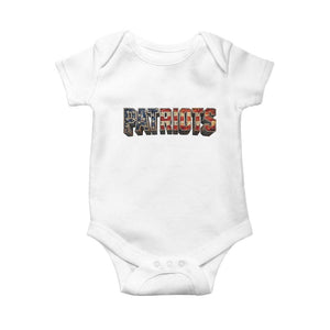 Patriotic American Flag Lettering Sports Graphic Baby Onesie Vintage Game Day Sports Fan