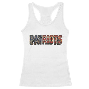 Patriotic American Flag Lettering Sports Graphic Racerback Tank Top Vintage Game Day Sports Fan