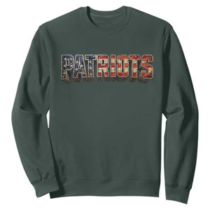 Patriotic American Flag Lettering Sports Graphic Sweatshirt Vintage Game Day Sports Fan