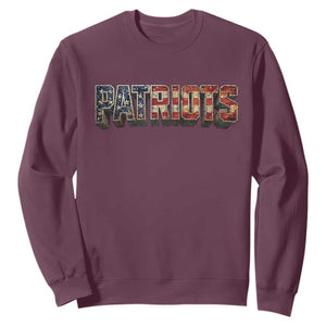Patriotic American Flag Lettering Sports Graphic Sweatshirt Vintage Game Day Sports Fan