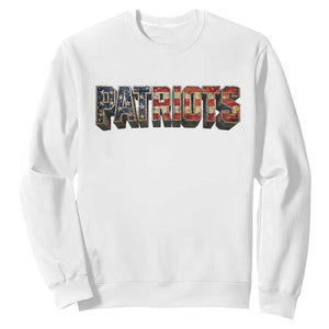 Patriotic American Flag Lettering Sports Graphic Sweatshirt Vintage Game Day Sports Fan