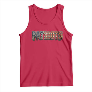 Patriotic American Flag Lettering Sports Graphic Tank Top Vintage Game Day Sports Fan