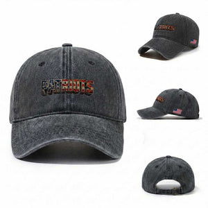 Patriotic American Flag Lettering Sports Graphic Washed Cotton Baseball Cap Vintage Game Day Sports Fan