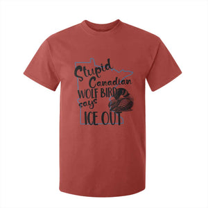 Stupid Canadian Wolf Bird Says Ice Out T Shirt For Kid Funny Activist Loon Minnesota Rebel TS02 Red Print Your Wear