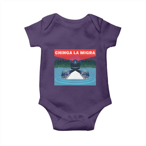 Chinga La Migra Red Eye Laser Loon Baby Onesie Political Resist Ice Minnesota Protest TS02 Purple Print Your Wear