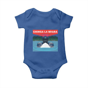 Chinga La Migra Red Eye Laser Loon Baby Onesie Political Resist Ice Minnesota Protest TS02 Royal Blue Print Your Wear