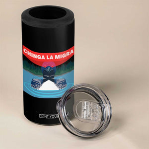 Chinga La Migra Red Eye Laser Loon 4 in 1 Can Cooler Tumbler Political Resist Ice Minnesota Protest TS02 Print Your Wear