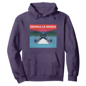 Chinga La Migra Red Eye Laser Loon Hoodie Political Resist Ice Minnesota Protest TS02 Purple Print Your Wear