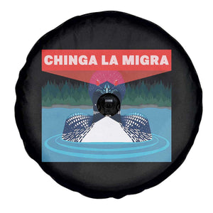 Chinga La Migra Red Eye Laser Loon Spare Tire Cover Political Resist Ice Minnesota Protest TS02 Print Your Wear