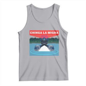 Chinga La Migra Red Eye Laser Loon Tank Top Political Resist Ice Minnesota Protest TS02 Athletic Heather Print Your Wear