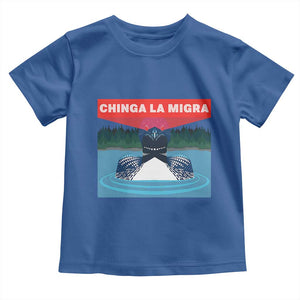 Chinga La Migra Red Eye Laser Loon Toddler T Shirt Political Resist Ice Minnesota Protest TS02 Royal Blue Print Your Wear