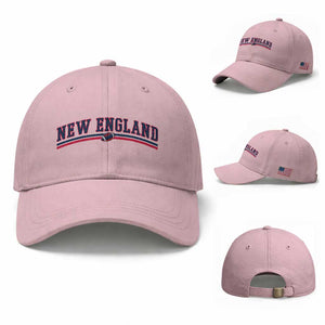 Vintage New England Pride Retro Varsity Athletic Style Graphic Baseball Cap Game Day Sports Fan